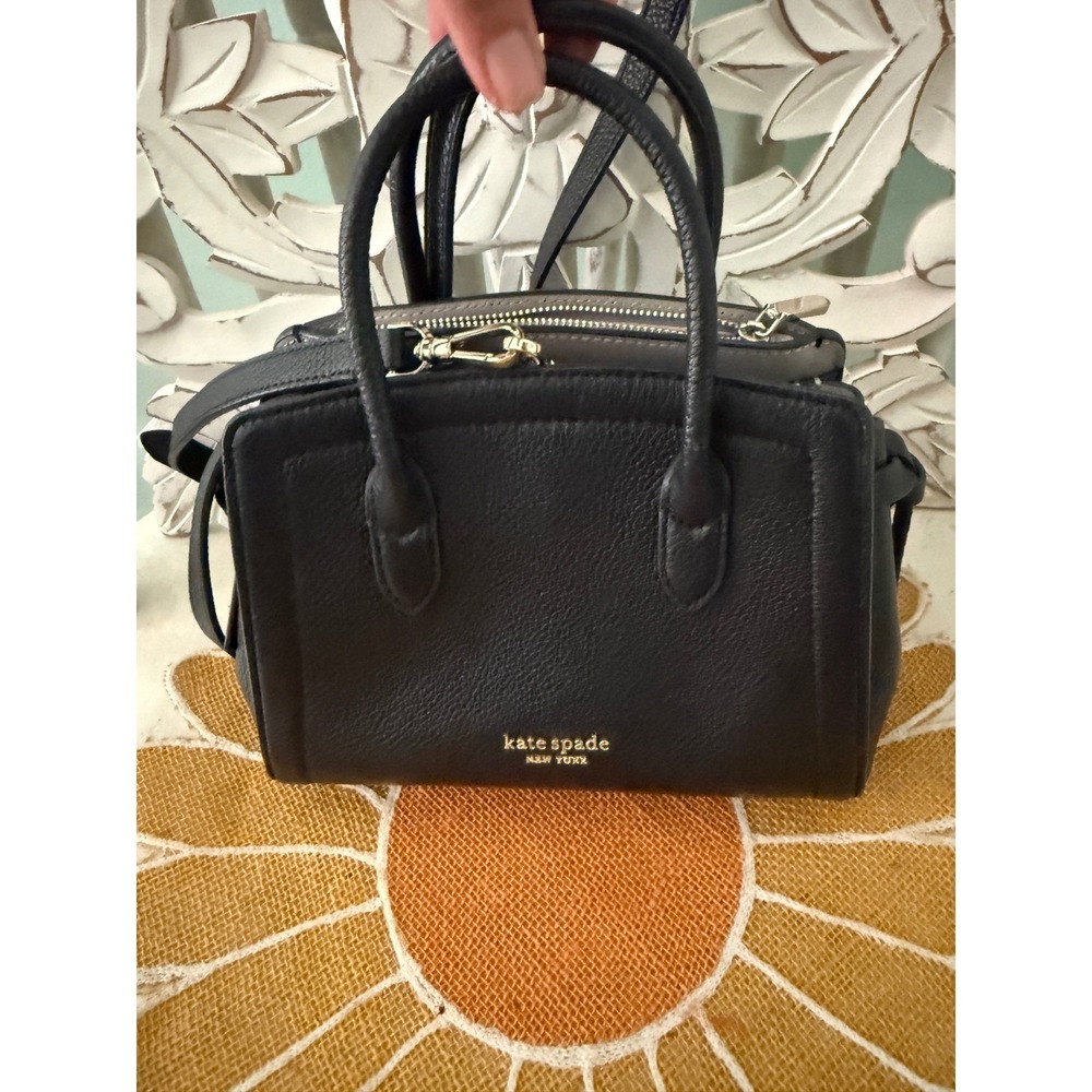 Kate Spade Knott Mini Satchel Black Pebbled‎ Leather PXR00438 NWT $298 Retail FS